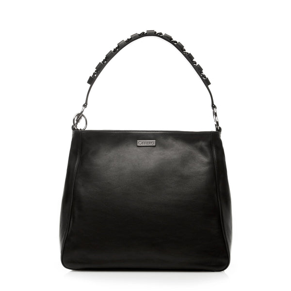 Manhattan black anti-theft handbag